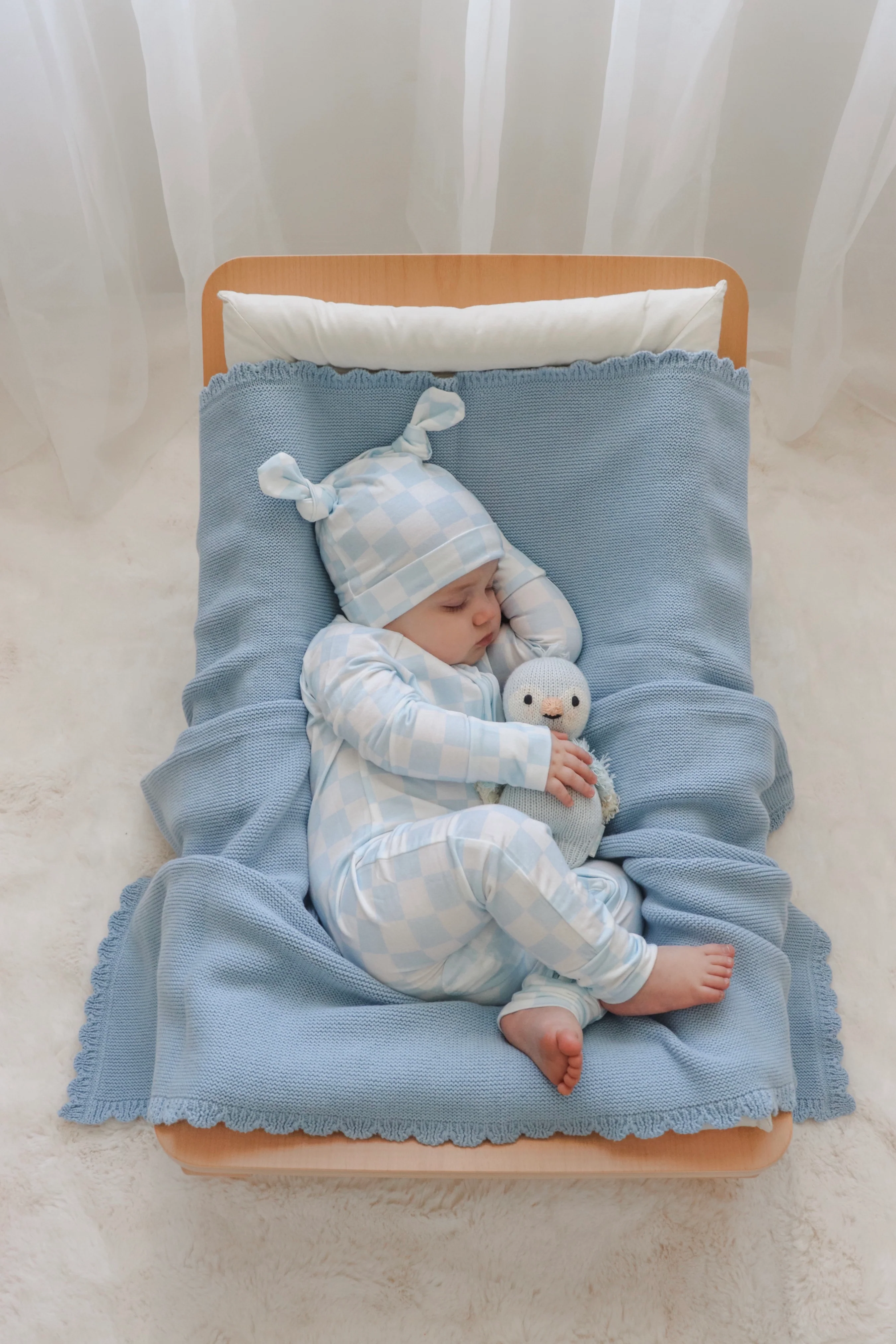 Zip Romper | Blue Checker - Image 4
