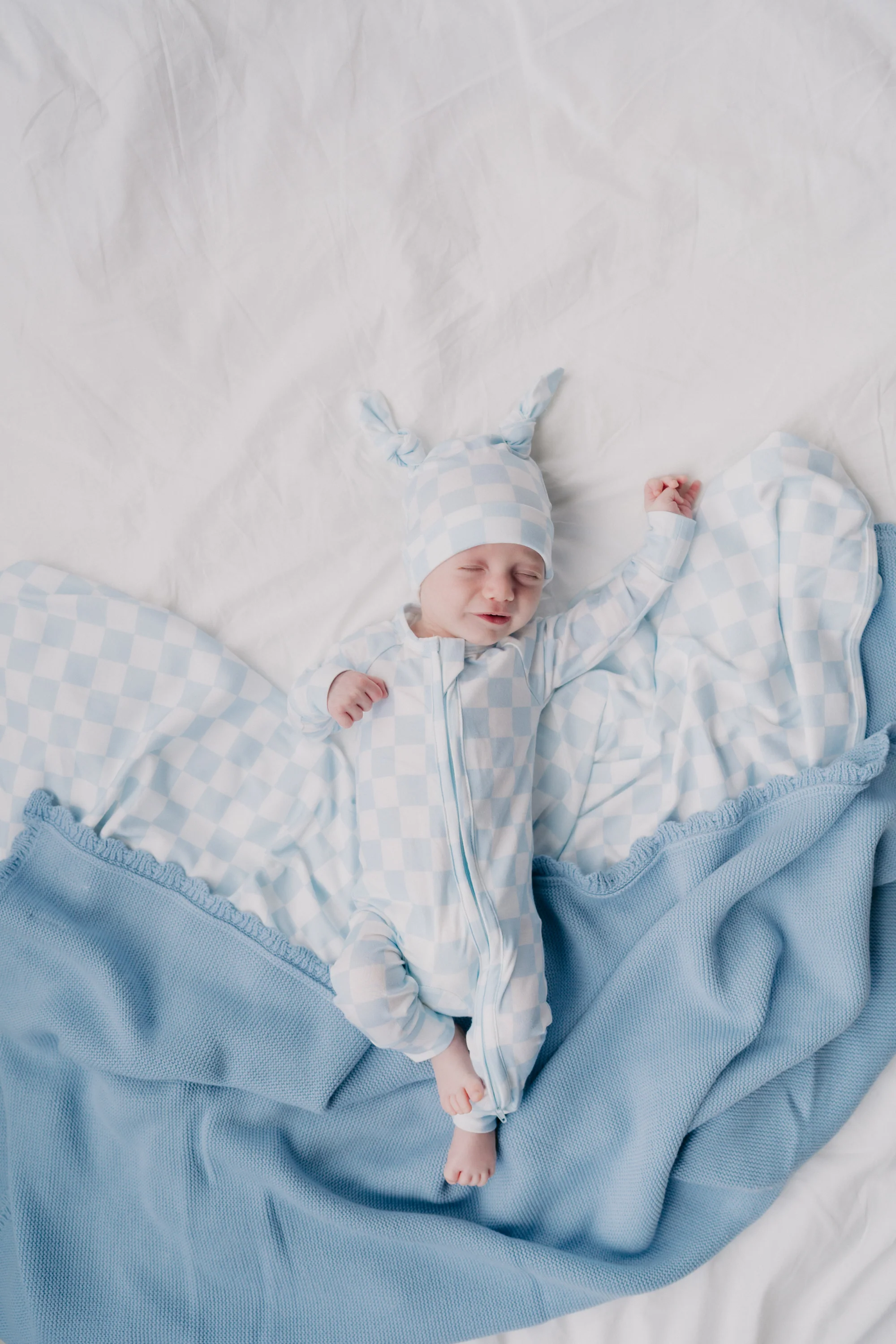 Zip Romper | Blue Checker - Image 6