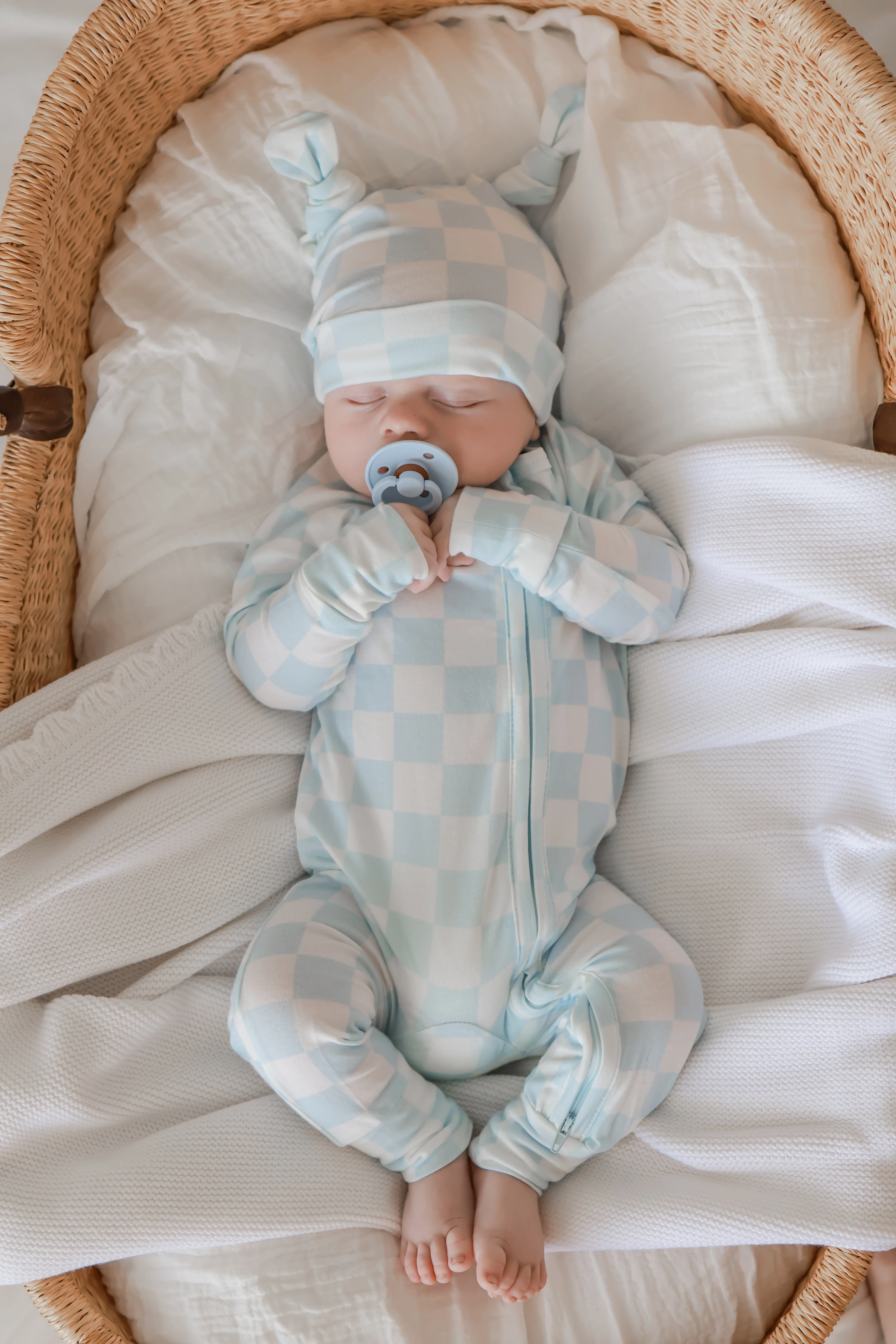 Zip Romper | Blue Checker - Image 7