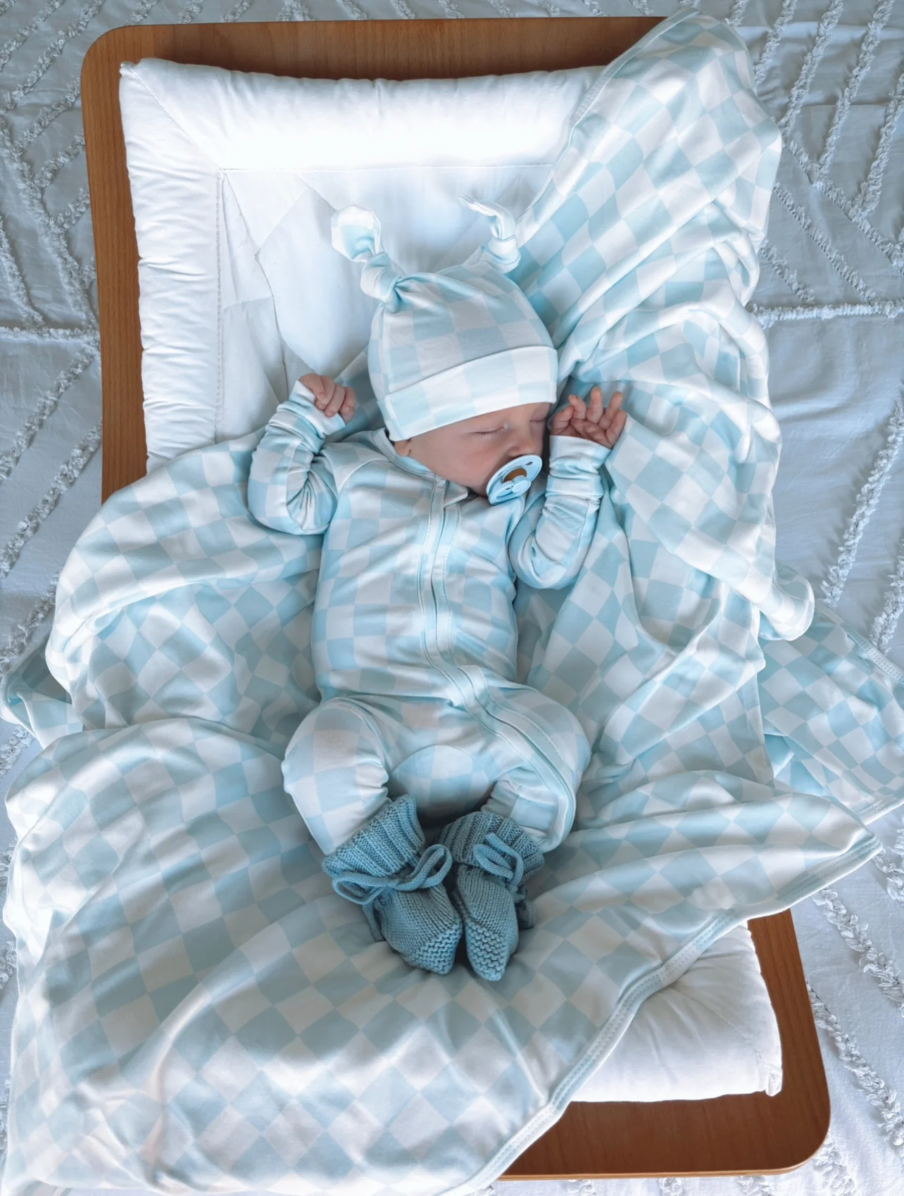 Zip Romper | Blue Checker - Image 9