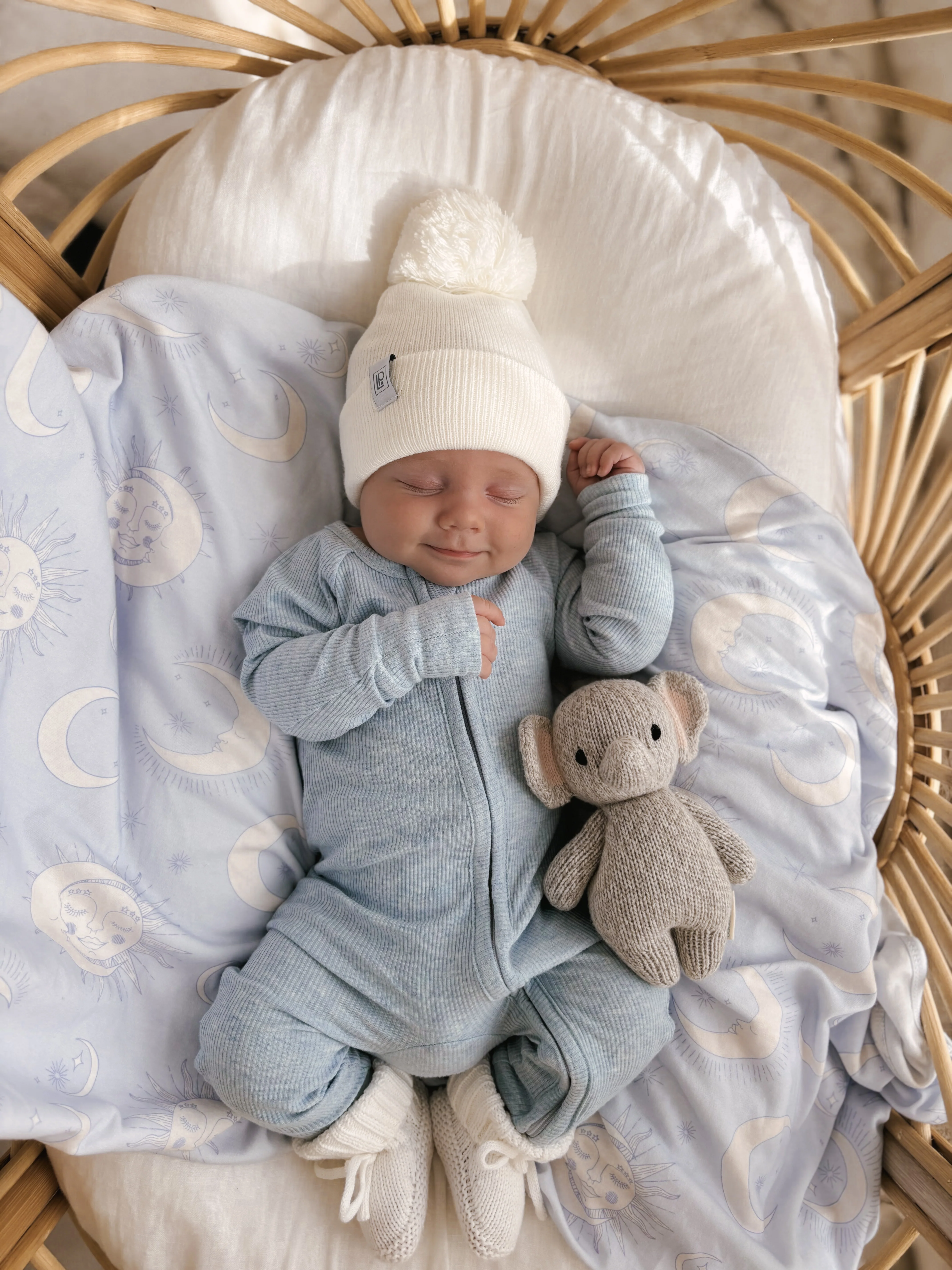 Zip Romper | Blue Marle Rib (NO FRILL) - Image 11