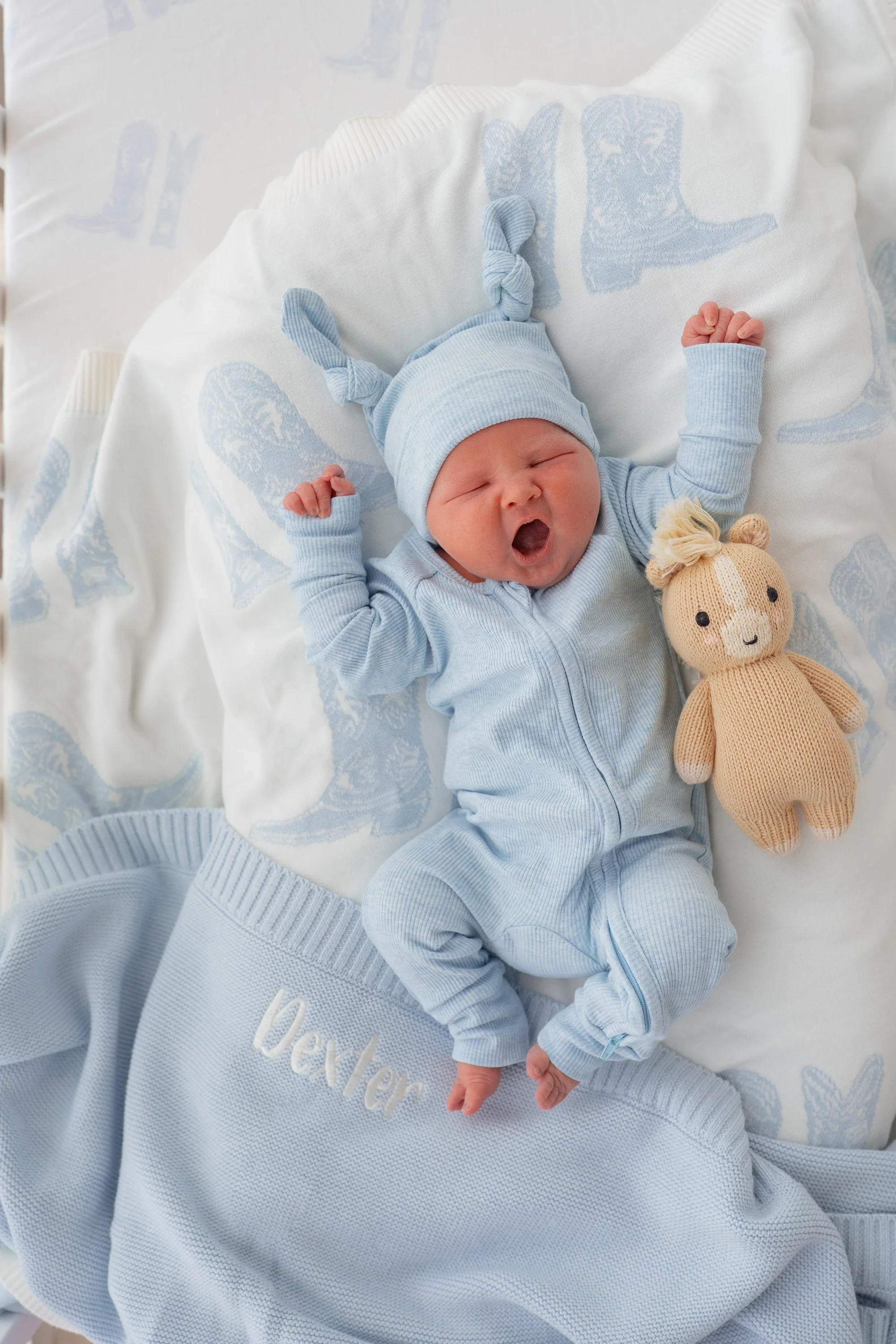 Zip Romper | Ocean Blue Rib - Image 3