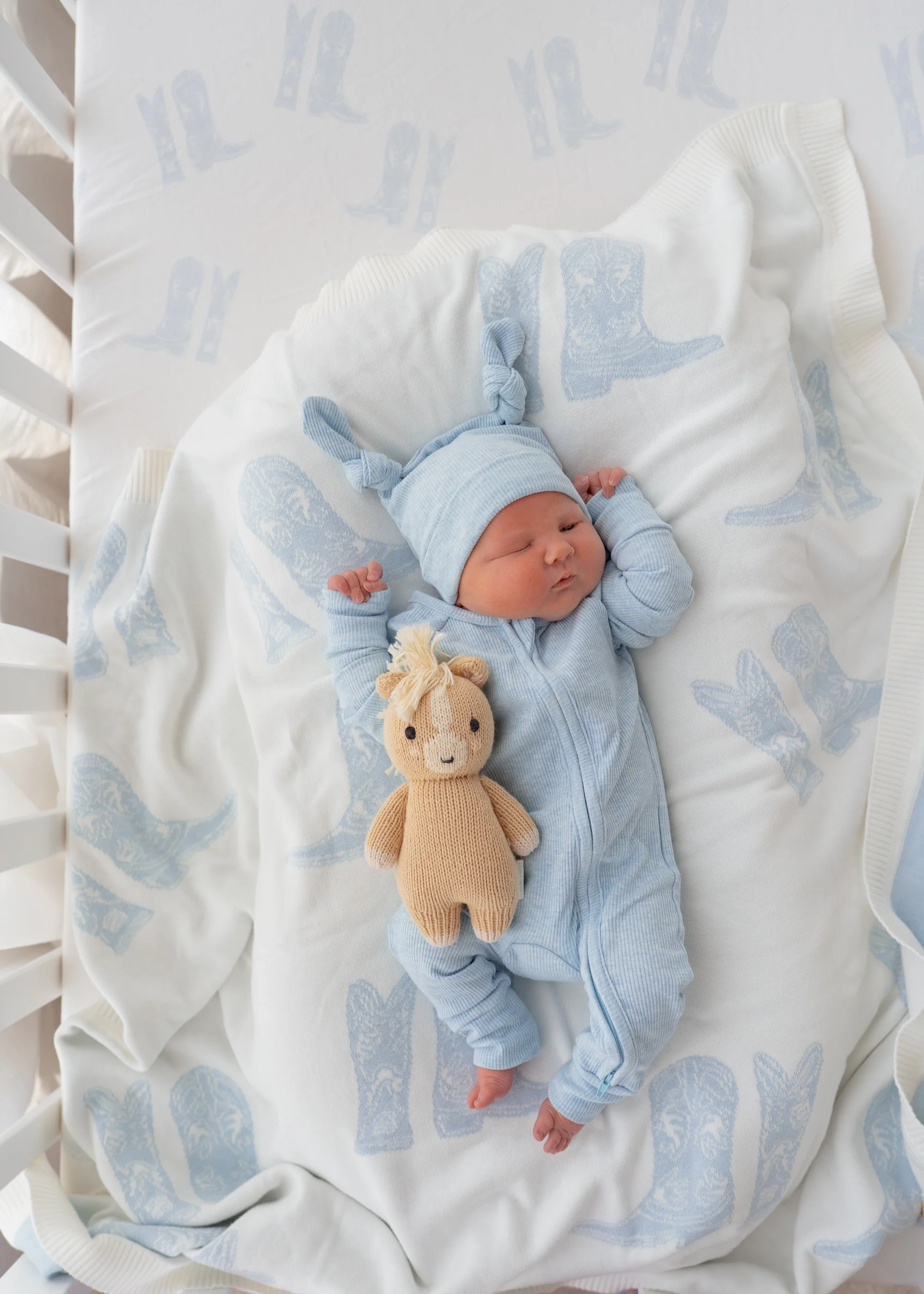 Zip Romper | Ocean Blue Rib - Image 5
