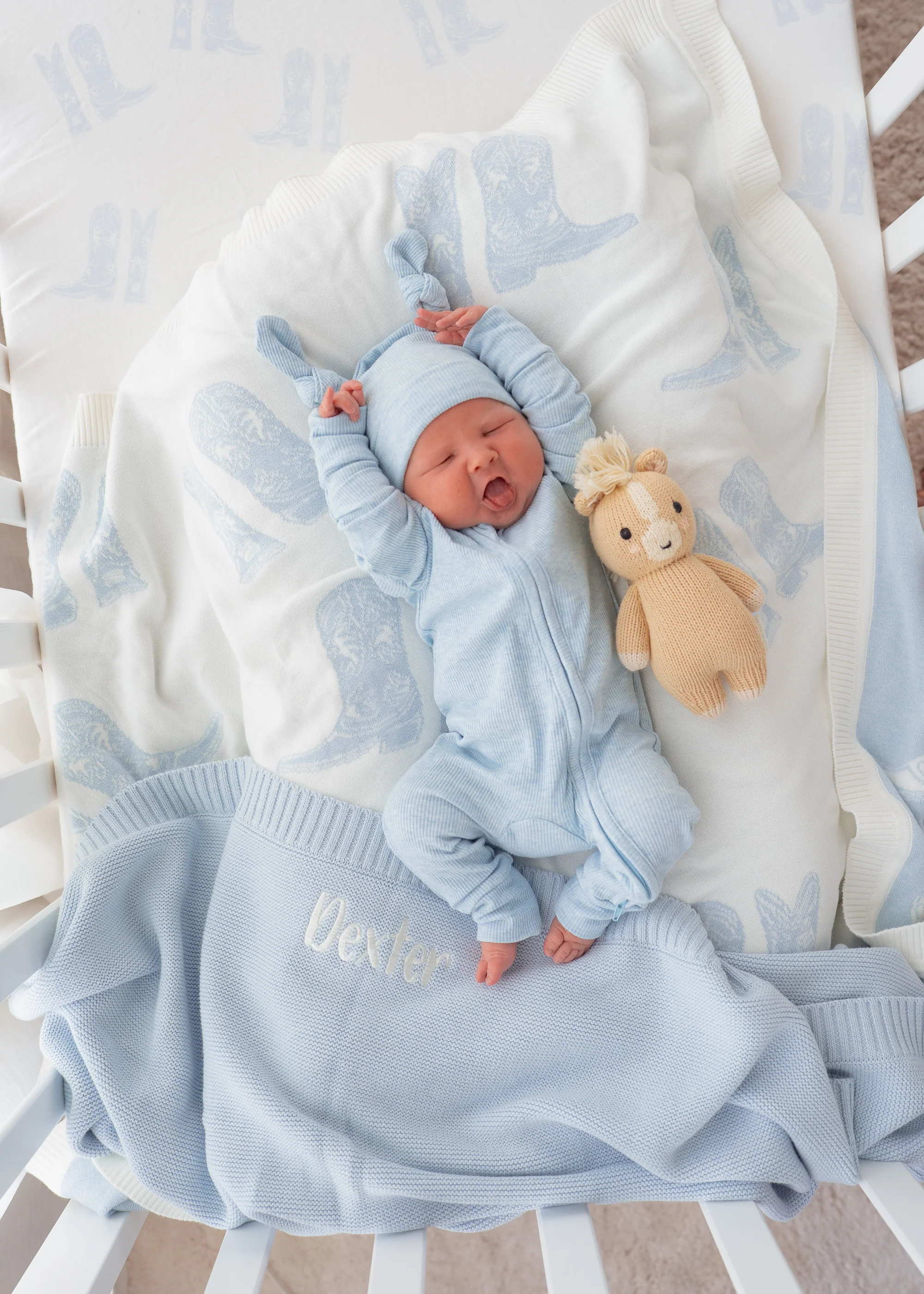 Zip Romper | Ocean Blue Rib - Image 6